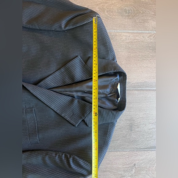 Men’s Versini 100% Wool Pinstripe Blazer Black Color Jacket Sports Coat 43 R - Picture 5 of 10